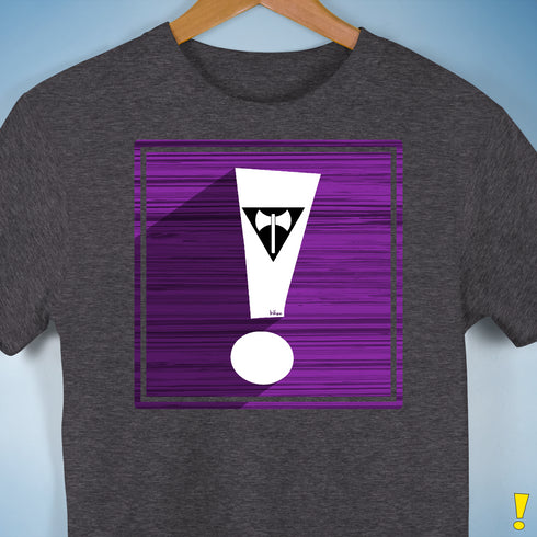 Lesbian Labrys Pride Flag Exclamation Point Premium Unisex T-Shirt - Dark Grey Heather
